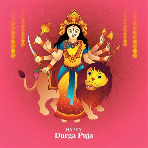 Happy Durga Puja India Festival Holiday Brochure Card Background 11212093 Vector Art At Vecteezy