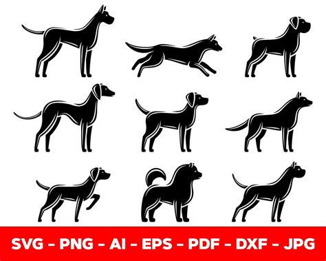 Dog Silhouettes Svg Bundle Dog Silhouettes Png Bundle Cricut Cut Files