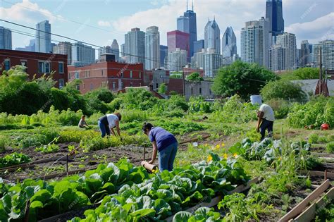 Premium Photo People Neighbours Work In Community Vegetable Garden In