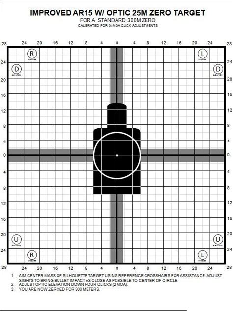 Military 25 Yard Zero Target Printable