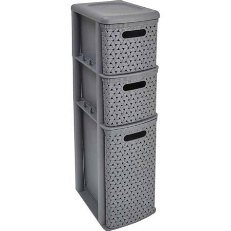 Wilko Grey Dec Storage Slimline Drawers Wilko