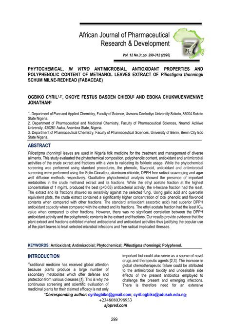 Pdf Phytochemical In Vitro Antimicrobial Antioxidant Properties And