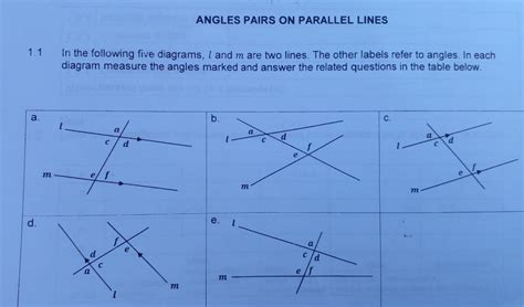 Solved Angles Pairs On Parallel Lines 11 In The Following Five