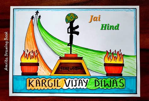 Kargil Vijay Diwas Drawing Easy Poster On Kargil Vijay Diwas