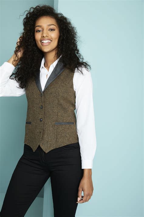 Women S Wool Tweed Waistcoat Simon Jersey Hospitality Uniforms