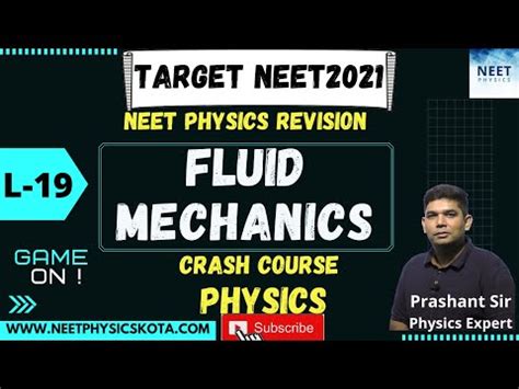 Fluid Mechanics L Neet Physics Crash Course Ncert Physics Class