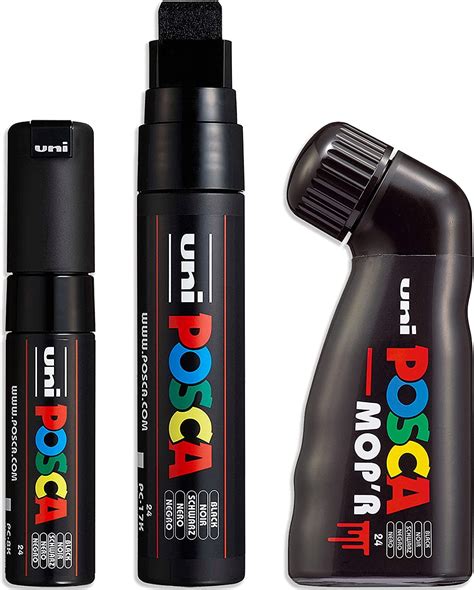 Posca Broad Nib Paint Marker Pens Set Mopr Pc 17k Pc 8k Black