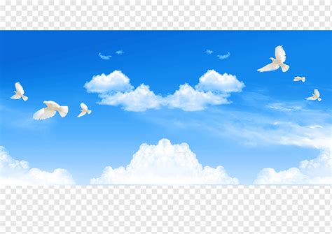 White Clouds Blue Sky Scenery Dove Blue Sky Heaven Png PNGWing