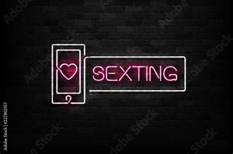 Vector Realistic Isolated Neon Sign Of Sexting Logo For Decoration And Covering On The Wall