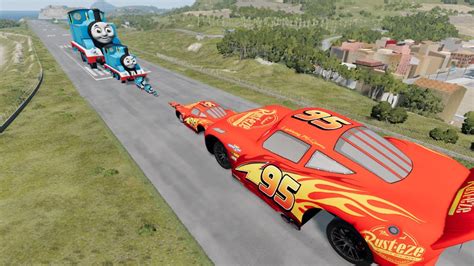 Big Small Lightning Mcqueen Vs Thomas The Tank Engine Beamng Drive