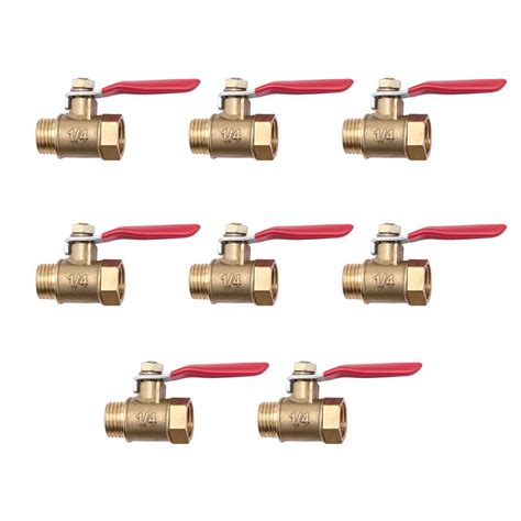 8PCS 1 4 Inch Heavy Duty Brass Ball Valve Shut Off Switch Male And