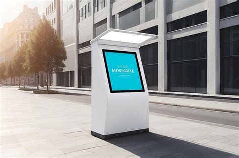 Premium Photo Smart City Information Kiosk Mockup Customize Your Design