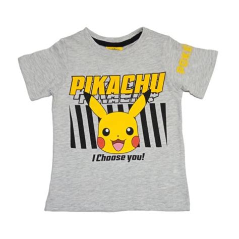 Playera Pok Mon Talla Jaspeada Pikachu Y Letras Gris Walmart