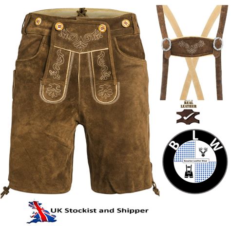 Lederhosen Leather German Shorts Oktoberfest Mens Shorts Plus Matching