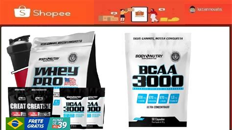 Shopee Kit Whey Pro 900g 2x Bcaa 3000 50 Cápsulas 2x Creatina