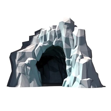 Premium AI Image | A drawing of a cave with ice and snow on it