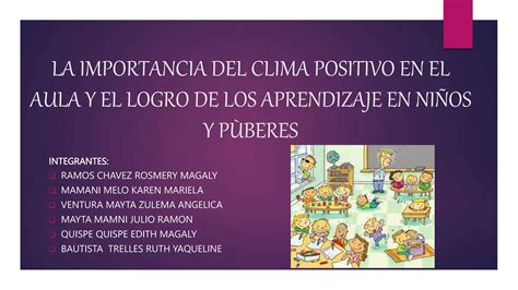 CLIMA POSITIVO EN EL AULA PPT