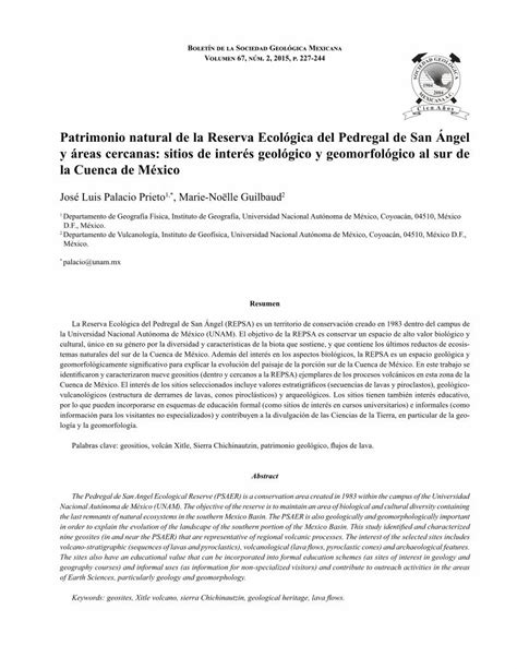 Pdf Patrimonio Natural De La Reserva Ecol Gica Del Pedregal De