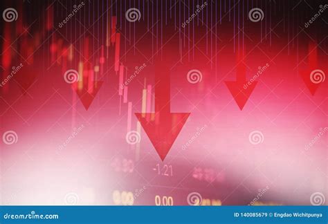 Stock Crisis Red Price Arrow Down Chart Fall Stock Market Exchange