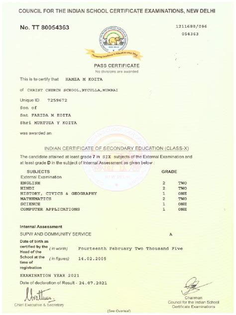 Pass Certificate 10 Normal Compressed Pdf