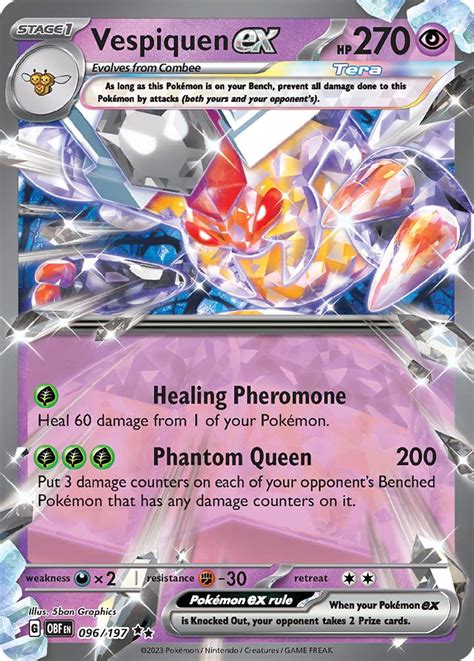 Serebii net Pokémon Card Database Obsidian Flames 96 Vespiquen ex