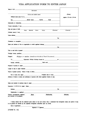 Visa application form to enter japan - Fill Out and Sign Printable PDF Template | SignNow