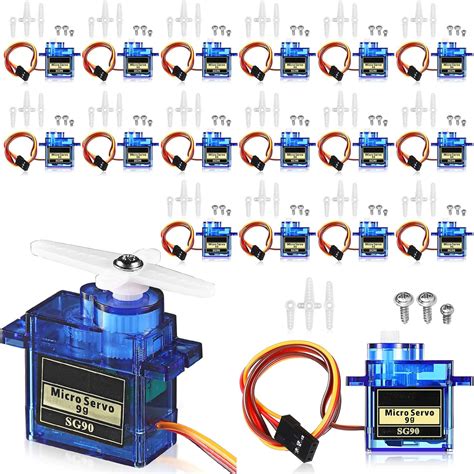 Hanaive 16 Pcs Sg90 9g Mini Micro Servo Motors Rc Servo Kit For Robot