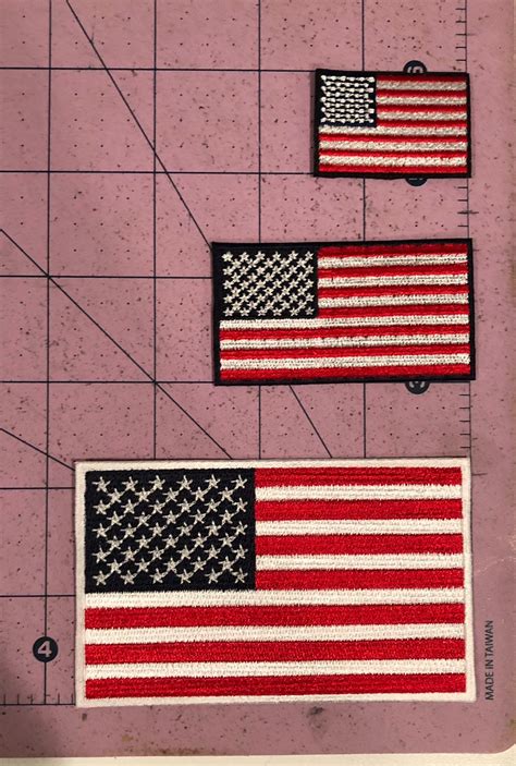 Us Made American Flag Embroidered Patch Multiple Sizes Etsy