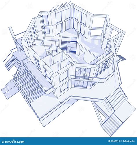 Modern House - Blueprint Royalty Free Stock Images - Image: 6360319