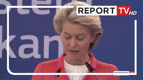 Report TV Von der Leyen Brenda vitit të mbahet konferenca e parë