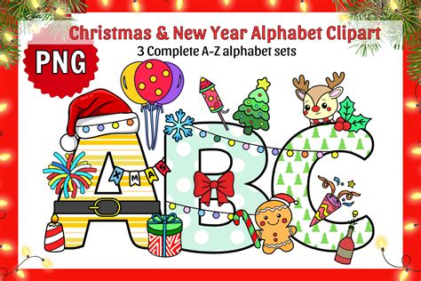 Christmas Alphabet Letters Sublimation Graphic By Kalilaart Creative