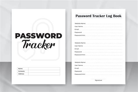 Password Tracker Logbook For Kdp Interior Password Tracker Logbook