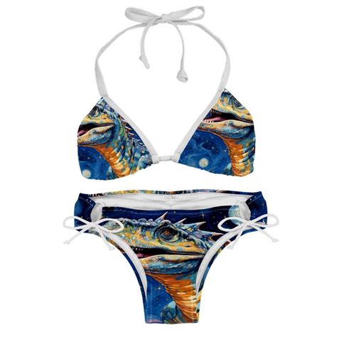 Starry Dinosaur Bikini Set Swim Suit Detachable Sponge Adjustable Strap