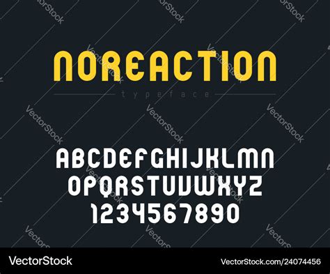 Latin Uppercase Alphabet Letters And Numbers Vector Image