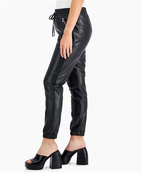 Bar Iii Faux Leather Jogger Pants Created For Macys Macys