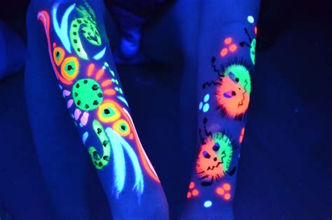 Uv Reactive Neon Face And Body Painting Caroline