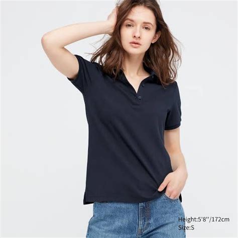 Uniqlo Stretch Pique Polo Shirt Womens Fashion Tops Shirts On Carousell