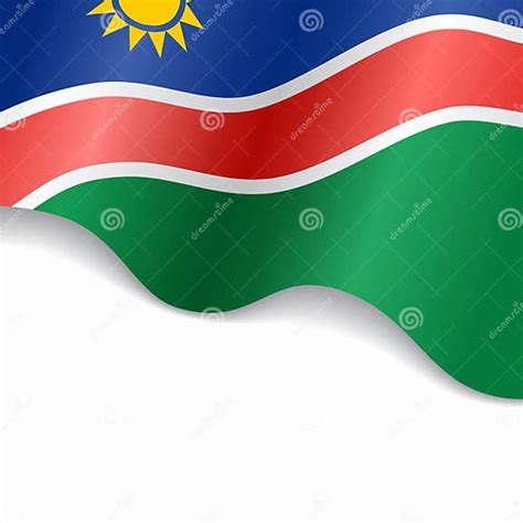 Namibian Flag Wavy Abstract Background Vector Illustration Stock