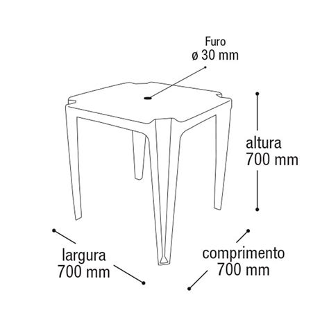 Mesa De Pl Stico Quadrada Preta Monobloco Arqplast Mundial Variedades