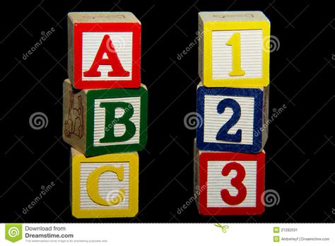 1 2 3 And A B C Stack Of Alphabet Blocks Stock Image Image Of Learn