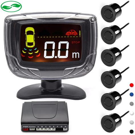 6 Sensors 22mm Buzzer Car LCD Parking Sensor Monitor Kit Display Auto