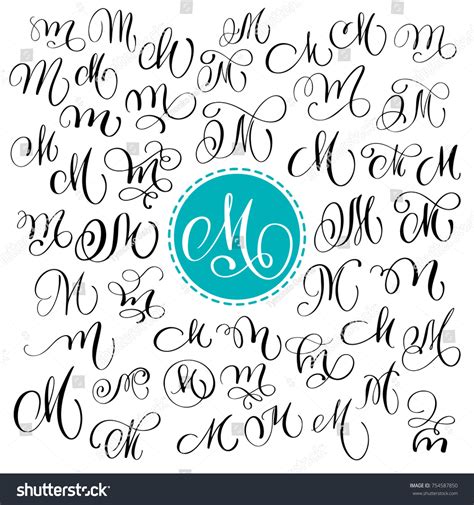 Stock vektor „Set Hand Drawn Vector Calligraphy Letter“ (bez autorských poplatků) 754587850 ...