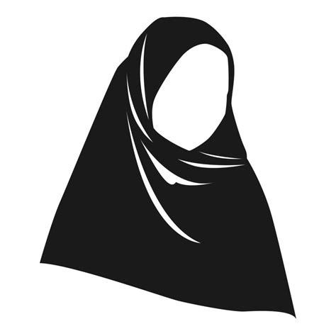 Female Hijab Silhouette Hijab Logo Icon Front Look Concept Of Women