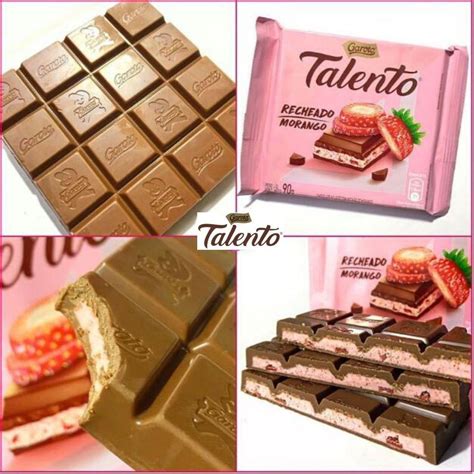 Kit Barras Chocolate Talento Morango Garoto G Chocolate Barra