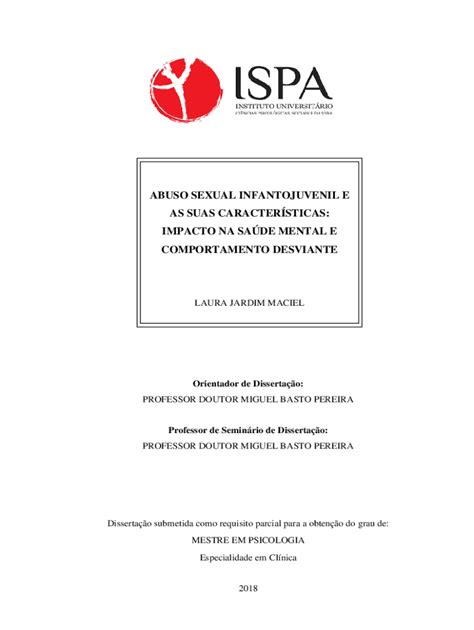 Preench Vel Dispon Vel Repositorio Ispa Abuso Sexual Infantojuvenil E