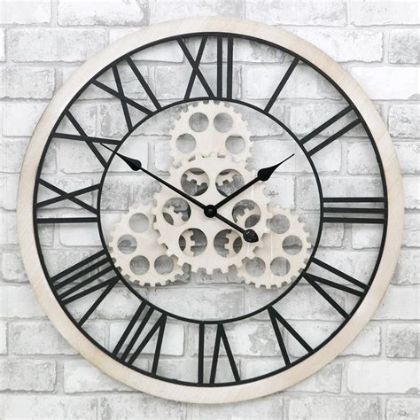 Часы настенные металлические в стиле лофт - Wooden Gears 70 cm: продажа ...