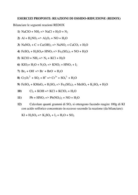 Formulario Chimica Generale Docsity