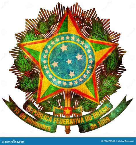 Escudo De Armas De Brasil Stock De Ilustración Ilustración De