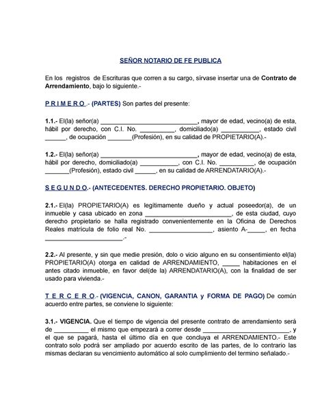 Adminm 1 contratos SEÑOR NOTARIO DE FE PUBLICA En los registros de