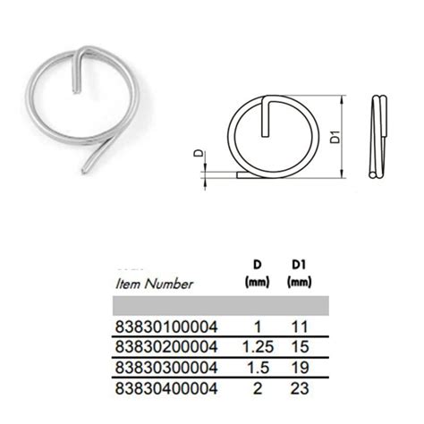 Split Cotter Ring A4 Marine Grade Stainless Steel 316